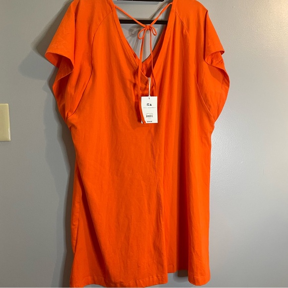 FREE ASSEMBLY NWT Women's V-Neck Dress with Flounce Sleeves SZ/XXXL - Picture 6 of 9